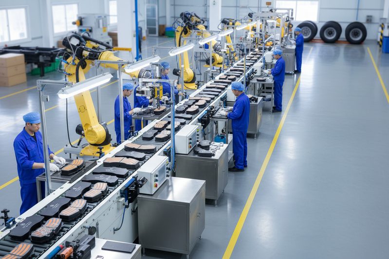 【白云制动/刹车片】陶瓷和金属刹车片工厂生产线