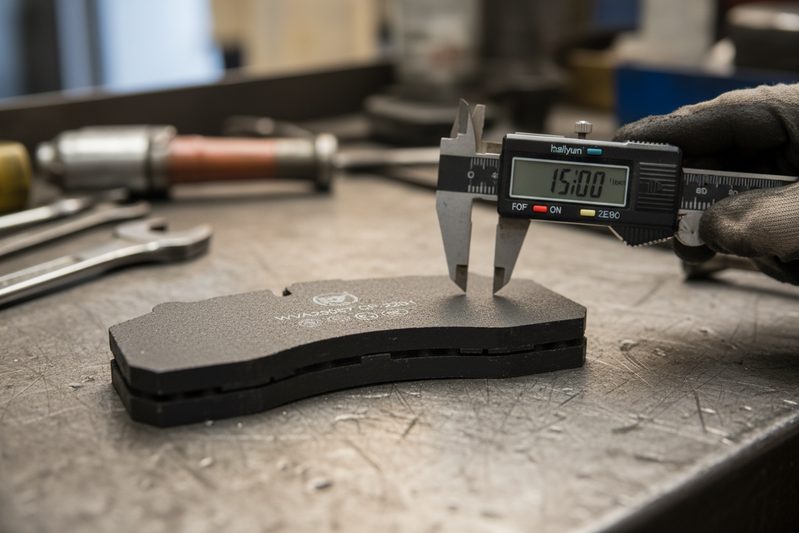 卡车用重型半金属盘式刹车片特写技术细节