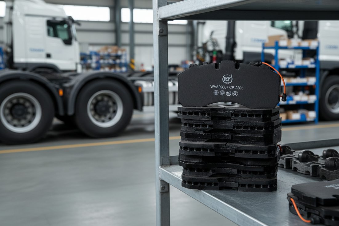 中国批发重型卡车刹车片 - 带有磨损传感器的商用车盘式刹车片堆叠