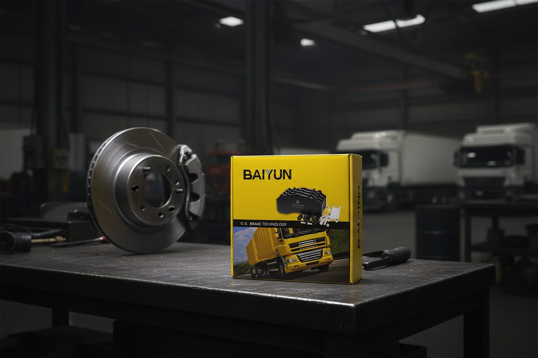 BAIYUN Brake 半金属刹车片维修套件盒，适用于商用车
